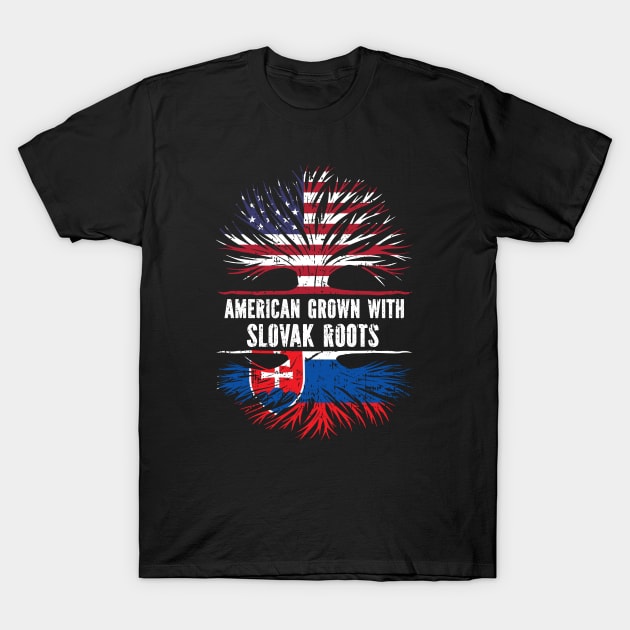 American Grown with Slovak Roots USA Flag T-Shirt by silvercoin